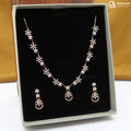 Silver Rose Gold Bloom Royale Necklace Set