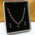 Silver Rose Gold Empress Teardrop Necklace Set