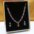 Silver Rose Gold Aurora Drop Necklace Set