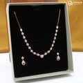 Silver Rose Gold Rosette Elegance Necklace Set
