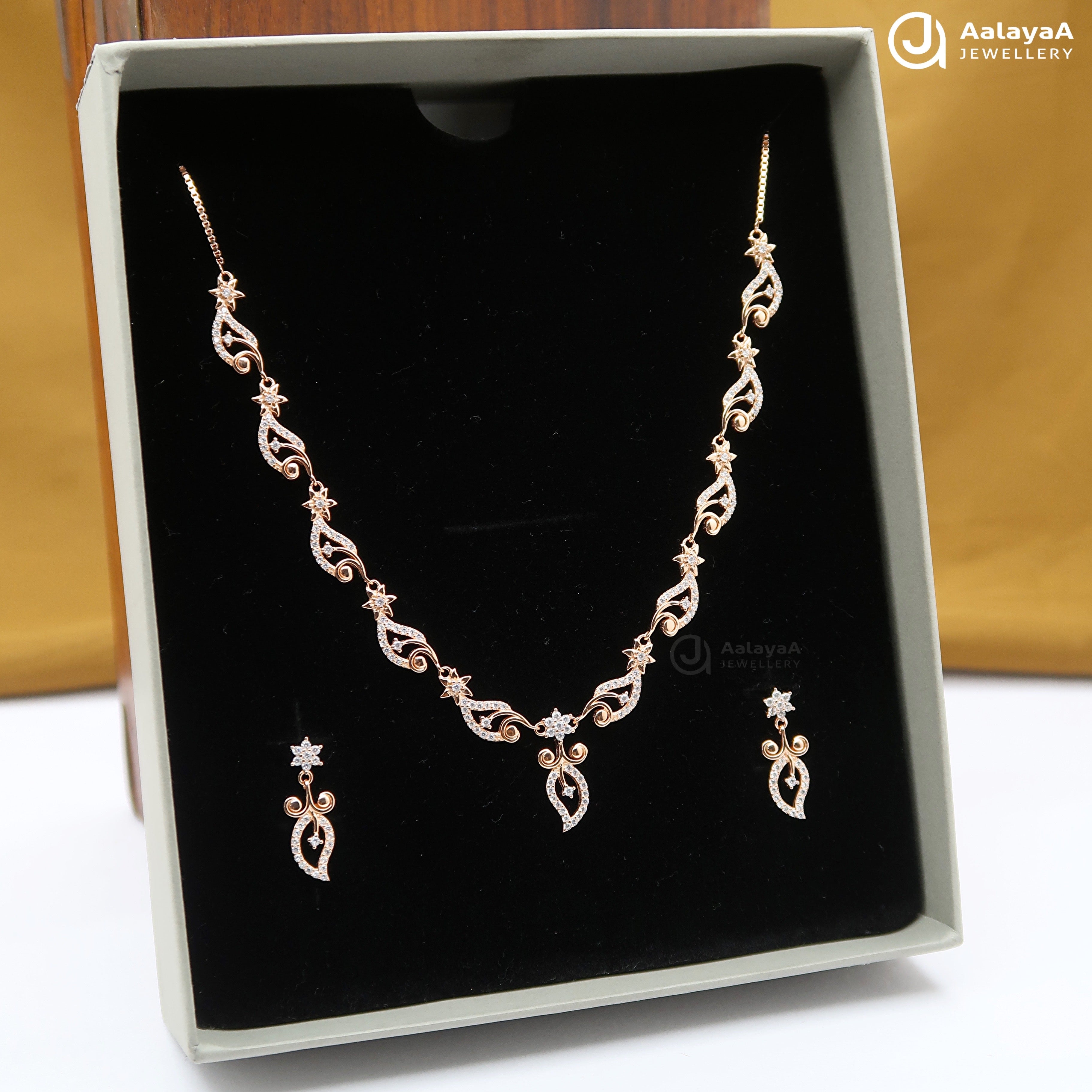 Silver Rose Gold Mango Charm Necklace