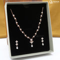 Silver RoseGold Diamond Dew Necklace