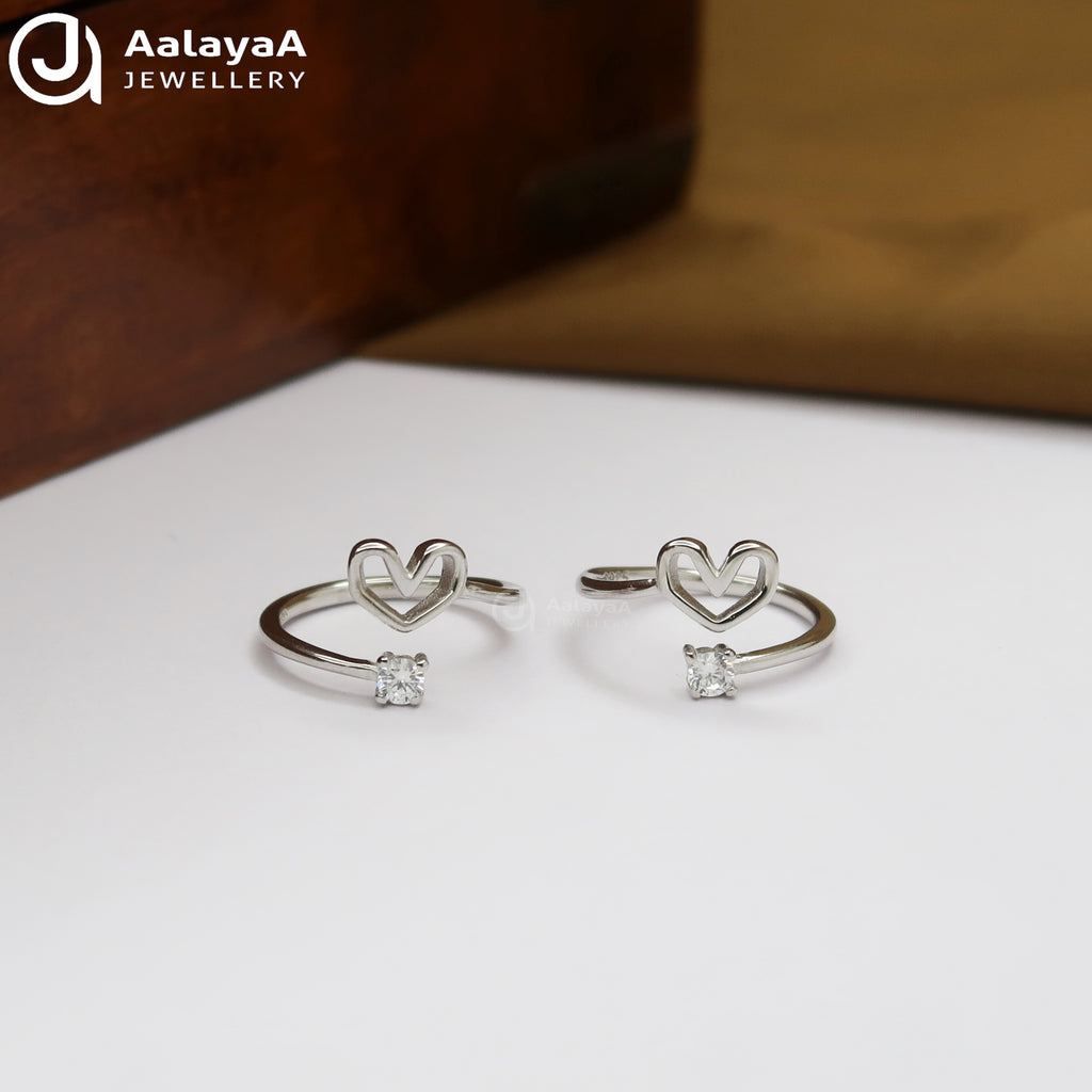 Silver Eternal Heart Toe Ring