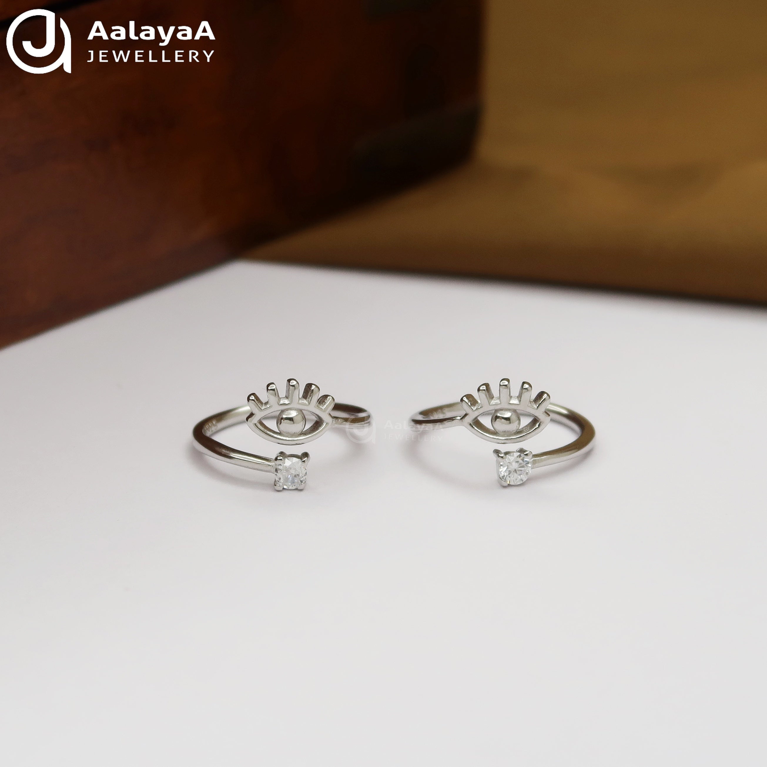 Silver Evil Eye Spark Toe Ring