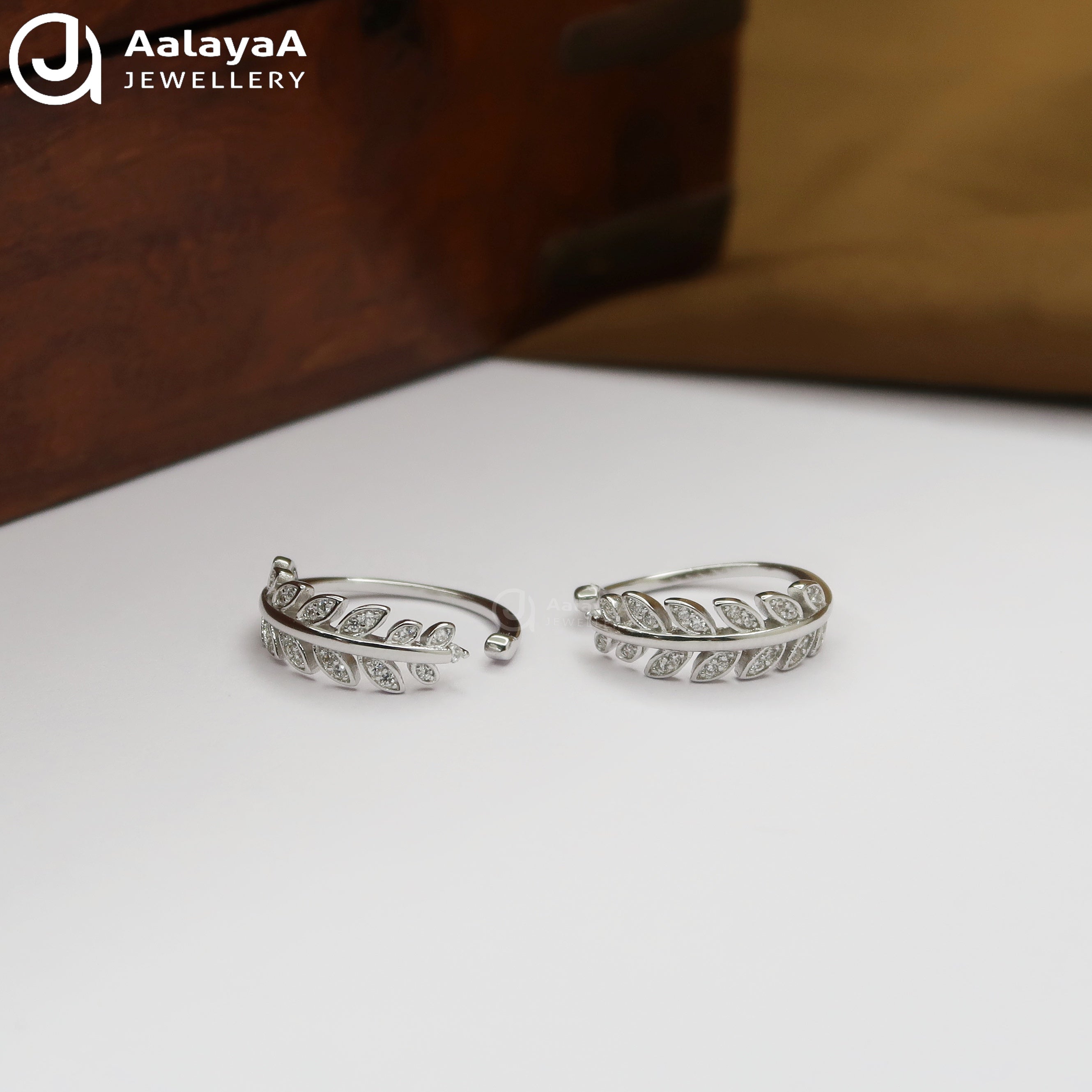 Silver Botanical Charm Toe Ring