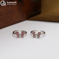 Silver Red Velvet Enamel Toe Ring