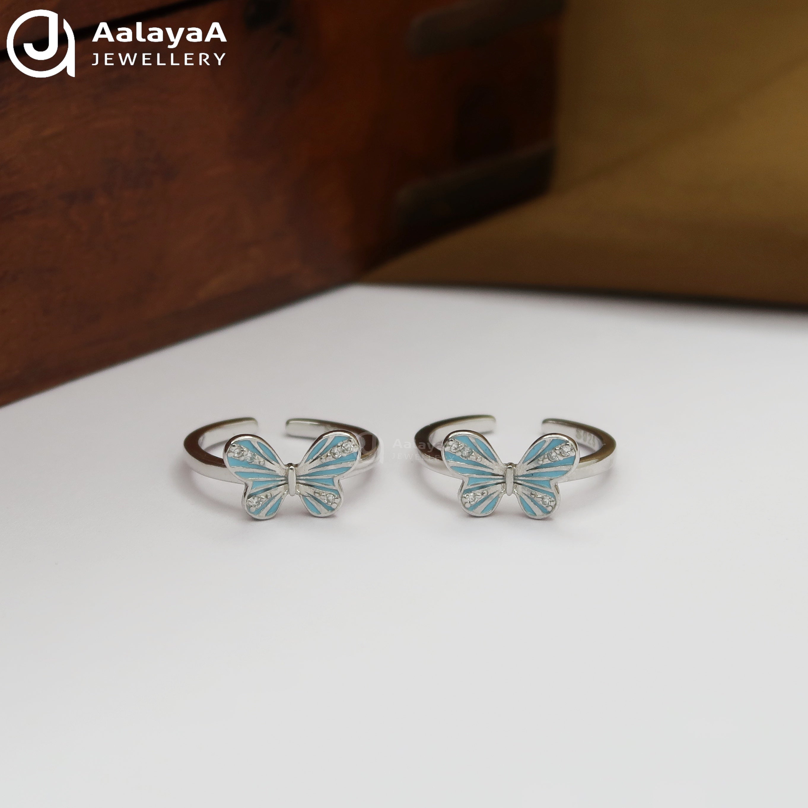 Silver Ocean Breeze Butterfly Toe Ring