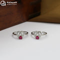 Silver Cherry Leaf Toe Ring