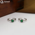 Silver Green Garden Toe Ring