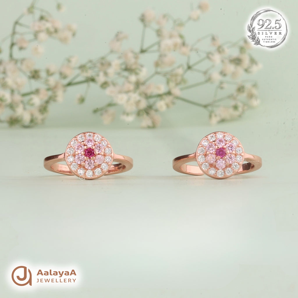 Silver Rosegold Pink Radiance Toe Ring
