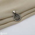 Oxidised Silver Round Shaped Ohm Pendant