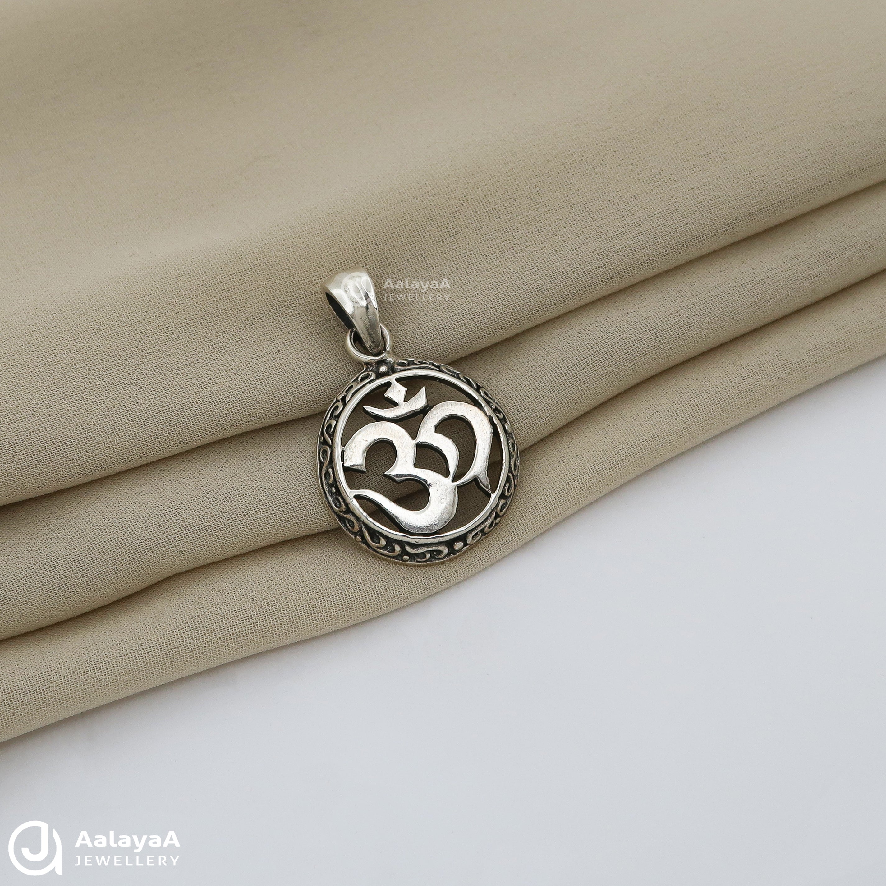 Oxidised Silver Ohm Pendant