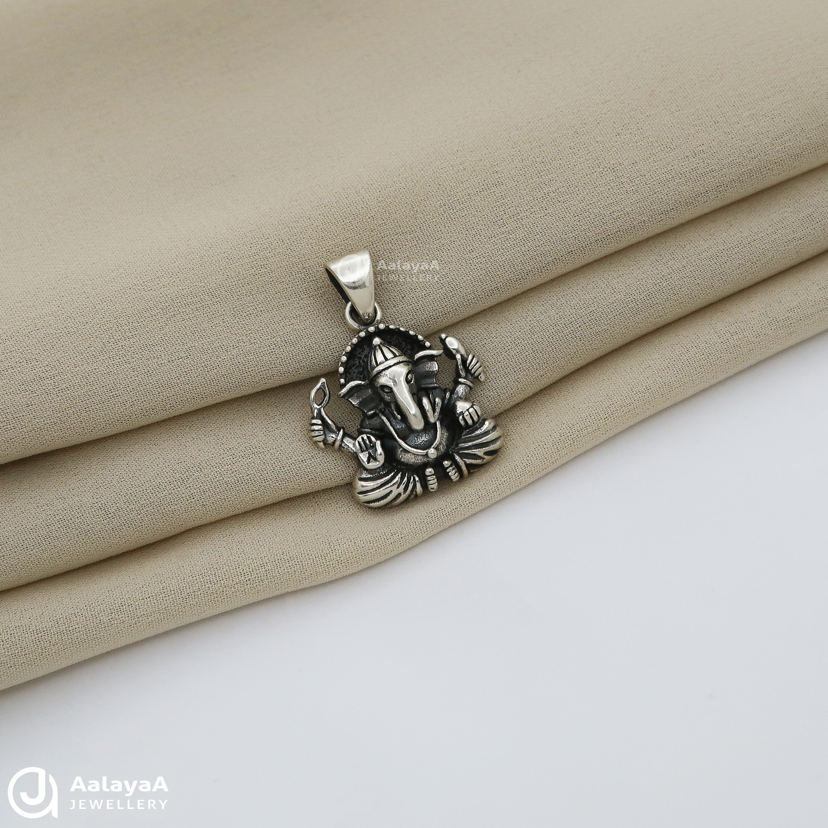 Oxidised Silver Little Vinayagar Pendant